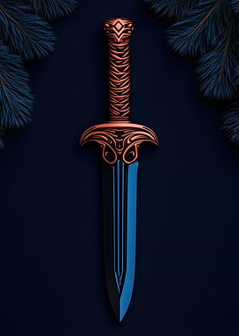 Ornate Dagger with Blue Accents