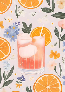Orange Cocktail Illustration