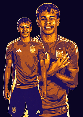 Lamine Yamal Pop Art Soccer Player Portrait