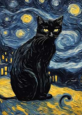 Starry Night Cat