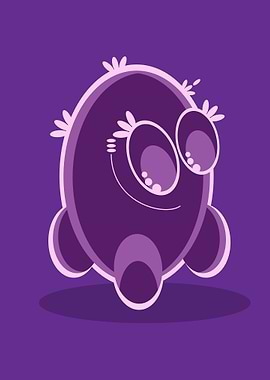 Purple Cartoon Monster