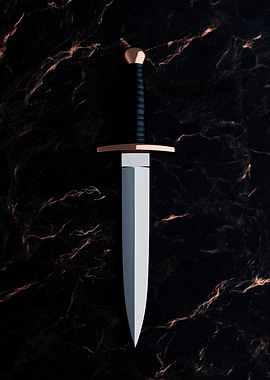 Silver Dagger on Marble