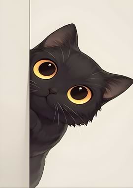Black Cat Peeking