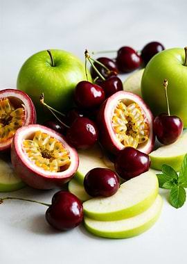 Passion Fruit, Apples, and Cherries