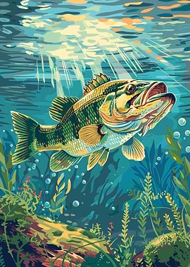 Bass Fish Underwater