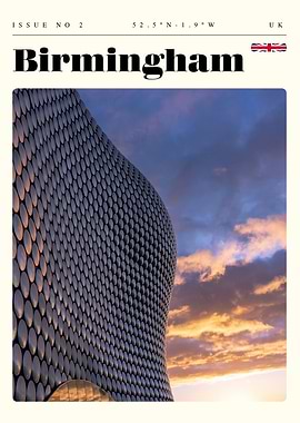 Birmingham England Travel Art Poster