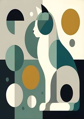 Geometric Cat Art