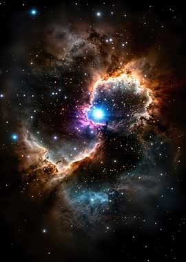 Vibrant Cosmic Nebula