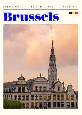Brussels Belgium Travel Art Poster