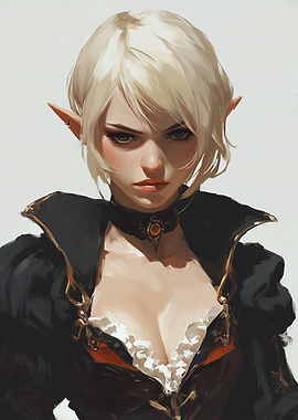 Elf Woman Portrait, Swashbuckler