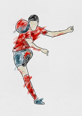 Soccer Player Watercolor