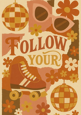 Retro Roller Skate Poster