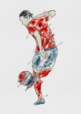 Soccer Player Watercolor