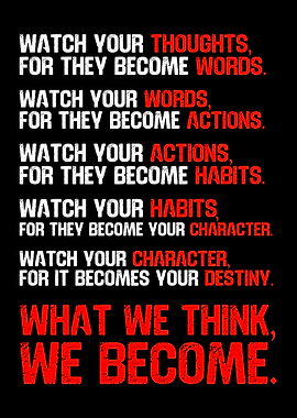 What We Think, We Become Motivational Classroom Poster
