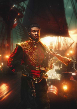 The Ember Corsair - Pirate Captain with Gun