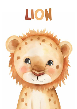 Cute Watercolor Lion Nursery