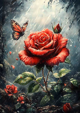 Red Rose in the Rain