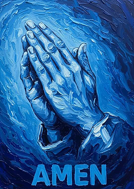 Blue Prayer Hands