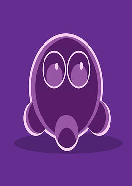Purple Cartoon Character