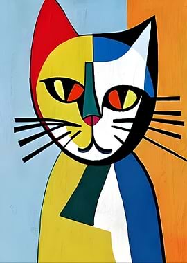 Abstract Cat Painting
