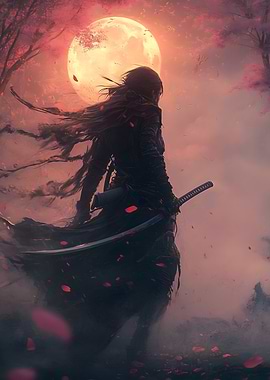 Moonlit kunoichi assassin