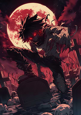 Anime Character in Graveyard