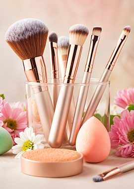 Makeup Brush Set with Sponge