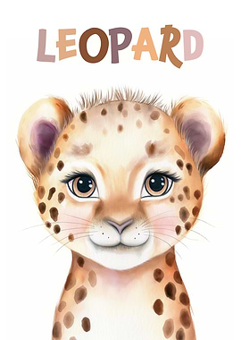Cute Leopard Watercolor Nursery
