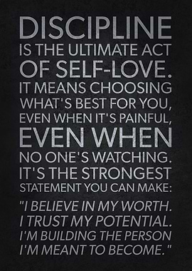 Discipline: Self-Love Quote
