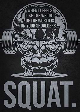 Weight Of World On Shoulders, Squat - Anime Gym