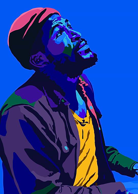 Man in Pink Hat Looking Up