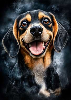 Happy Beagle Portrait
