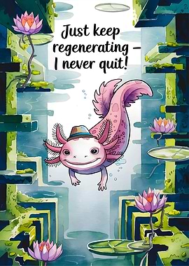 Smiling Axolotl with Hat