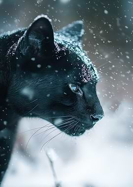 Black Panther in Snow