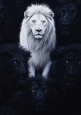White Lion Among Black