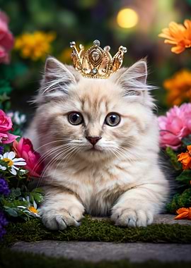 Kitten Wearing Crown