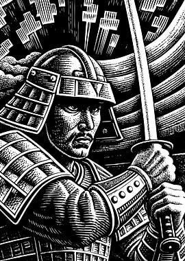 Samurai Warrior Illustration