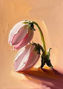 Pink Tulip Buds Painting
