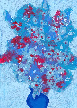 Blue Vase with Flowers