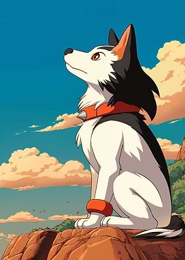Anime Dog on Cliff