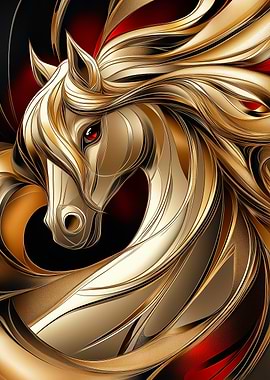Golden Horse Portrait