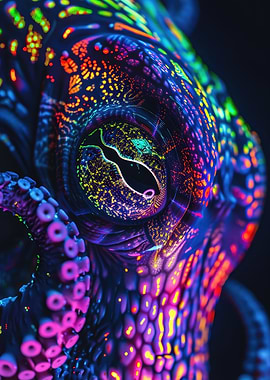 Neon Octopus Eye