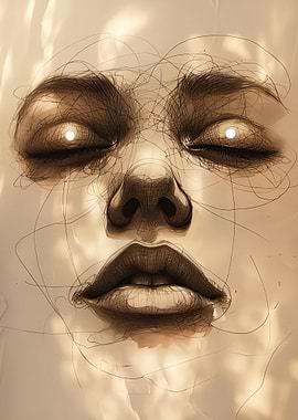 Intricate Line Art Portrait