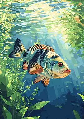 Fish in Underwater Scene