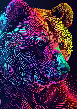 Neon Bear Portrait
