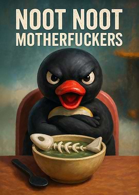 Angry Noot Noot Penguin Food Meme