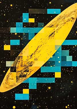 Pixelated Galaxy Art