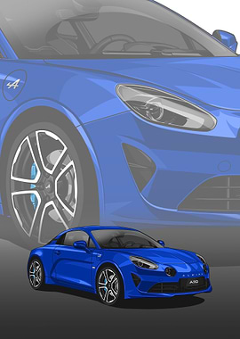 Alpine A110 Blue Sports Car