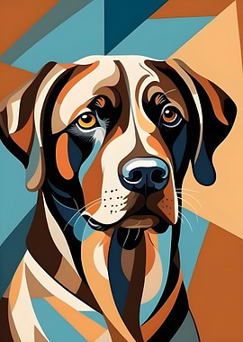 Dog Portrait in Geometric Style
