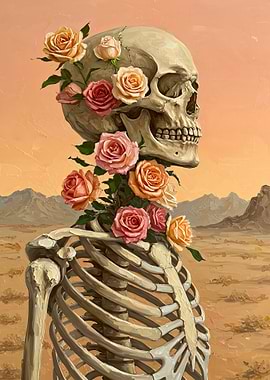 Skeleton with Roses